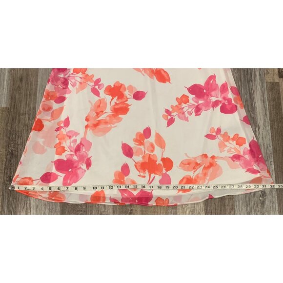 JH Jessica Howard Floral Sleeveless Shift Dress Lined Keyhole Pink Orange Sz 14 - Picture 12 of 16